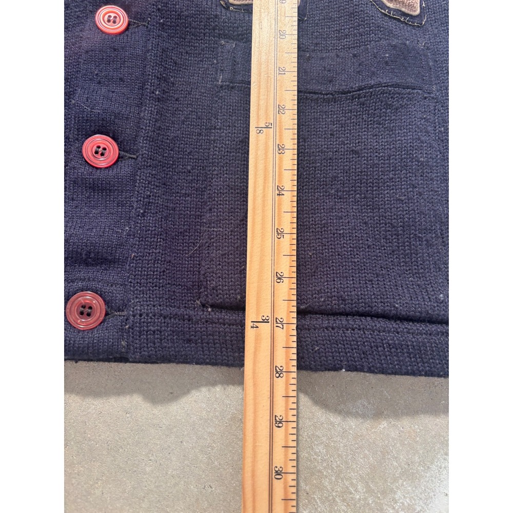 Vintage Gus Doerner Sports Letterman Cardigan Navy Blue Varsity Sweater Size 42 - Picture 6 of 6